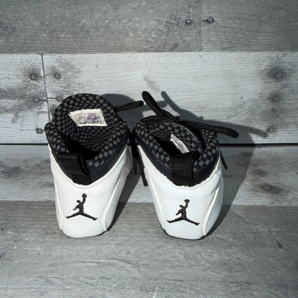 Vintage Rare 1994 Air Jordan 10 OG Steel White Black Grey 130217-101 Infant 2C - Picture 4 of 12